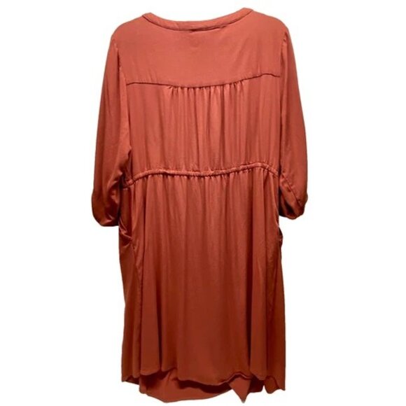 Torrid Mini Studio Cupro Zip Front Shirt Dress Women's 2 Brown Spice Flowy READ - Picture 9 of 15